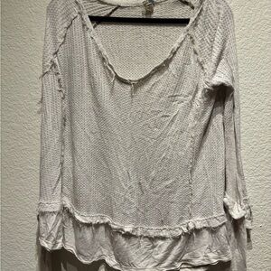 We The Free Textured Cream Blouse